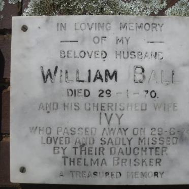 BALL William -1970 &amp; Ivy -1974