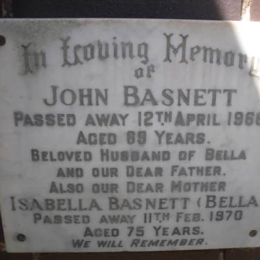 BASNETT John -1966 &amp; Isabella Basnett -1970