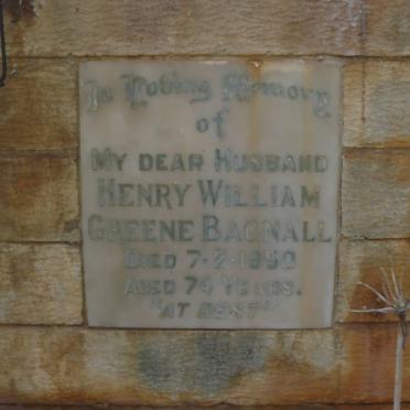 BAGNELL Henry William Greene -1950