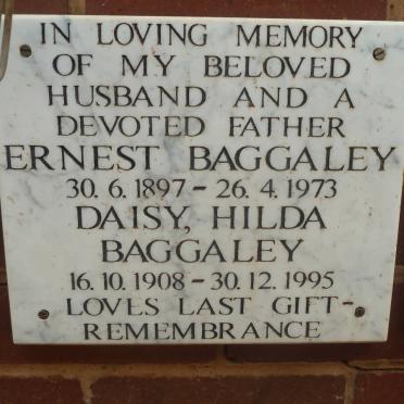 BAGGALEY Ernest 1897-1973 &amp; Daisy Hilda 1908-1995
