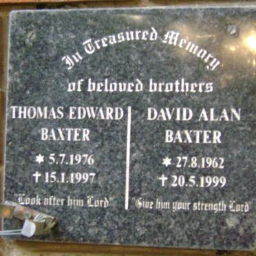 BAXTER Thomas Edward 1976-1997 :: BAXTER David Alan 1962-1999