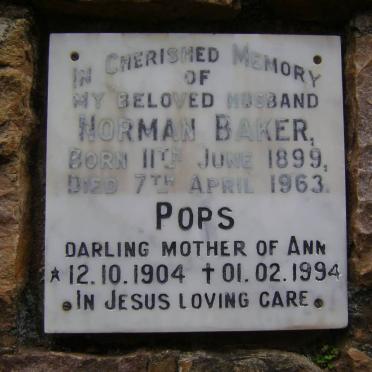 BAKER Norman 1899-1963 &amp; Pops 1904-1994