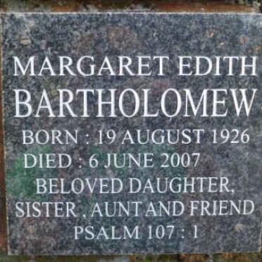 BARTHOLOMEW Margaret Edith 1926-2007