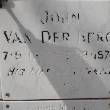 BERG John, van der 1913-1974