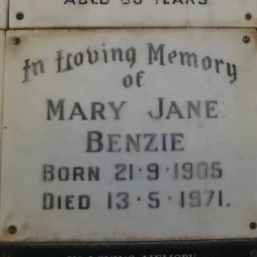 BENZIE Mary Jane 1905-1971