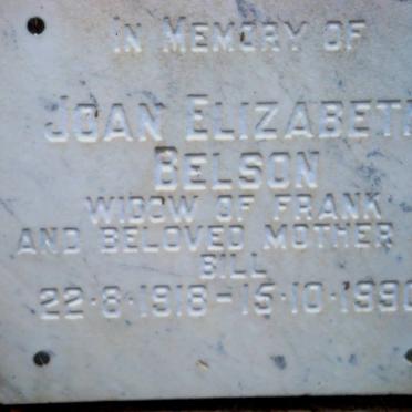 BELSON Joan Elizabeth 1918-1990