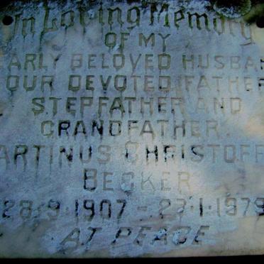 BECKER Martinus Christoffel 1907-1979