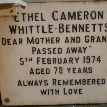 BENNETTS Ethel Cameron, Whittle -1974