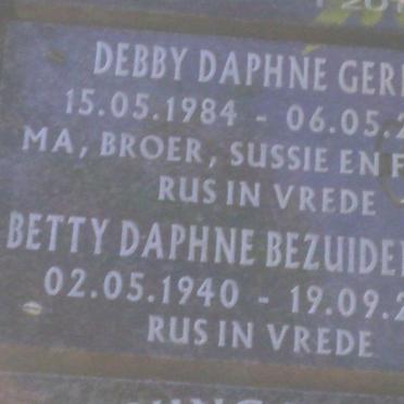 BEZUIDENHOUT Betty Daphne 1940-2008 :: GERBER Debby Daphne 1984-2006