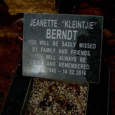 BERNDT Jeanette 1948-2014