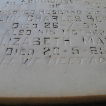 BERRY Elizabeth Maud -1965 :: BERRY Frank Charles -1968