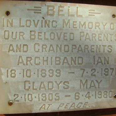 BELL Archiband Ian 1899-1971 &amp; Gladys May 1905-1980