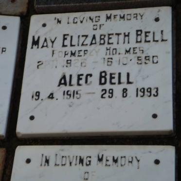 BELL Alec 1915-1993 &amp; May Elizabeth HOLMES 1926-1990