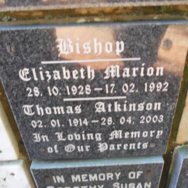BISHOP Thomas Atkinson 1914-2003 &amp; Elizabeth Marion 1928-1992