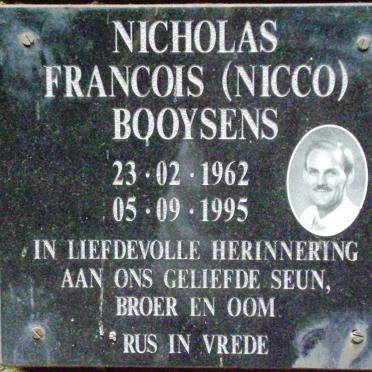 BOOYSENS Nicholas Francois 1962-1995