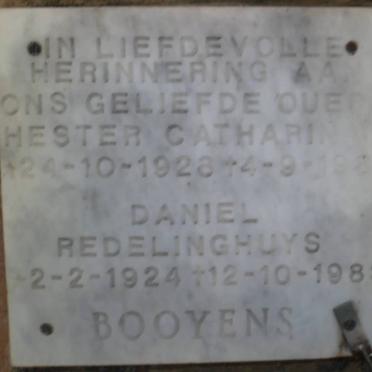BOOYENS Daniel Redelinghuys 1924-1983 &amp; Hester Catharina 1928-1981