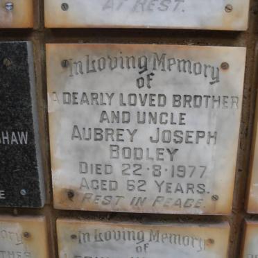 BODLEY Aubrey Joseph -1977