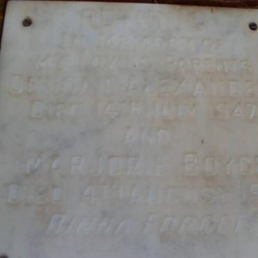 BOYCE Duncan Alexander -1947 &amp; Marjorie -1971