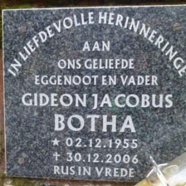 BOTHA Gideon Jacobus 1955-2006