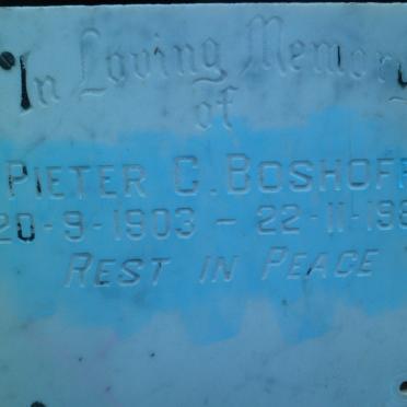 BOSHOFF Pieter C. 1903-1986