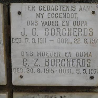 BORCHERDS J.G. 1911-1978 &amp; C.Z. 1915-1978