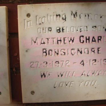 BONSIGNORE Matthew Charles 1972-1974