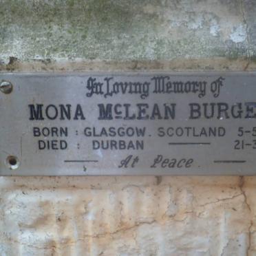 BURGESS Mona McLean 1903-1969