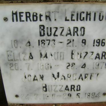 BUZZARD Herbert Leighton 1873-1969 &amp; Eliza Maud 1881-1976 :: BUZZARD Joan Margaret 1910-1994