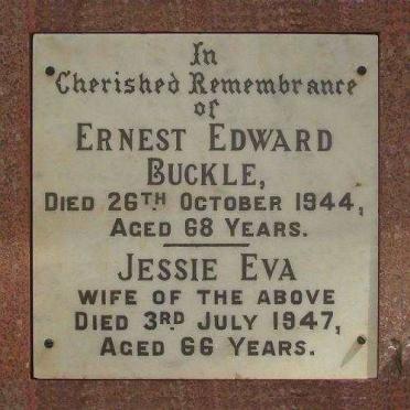 BUCKLE Ernest Edward -1944 &amp; Jessie Eva -1947