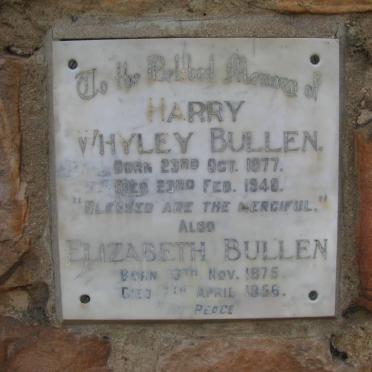 BULLEN Whyley 1877-1948 &amp; Elizabeth 1875-1956
