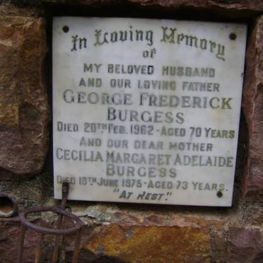 BURGESS George Frederick -1962 &amp; Cecilia Margaret Adelaide -1975