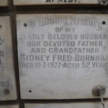 BURNHAM Sidney Fred -1977