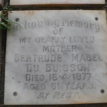 BUISSON Gertrude Mabel, du -1977