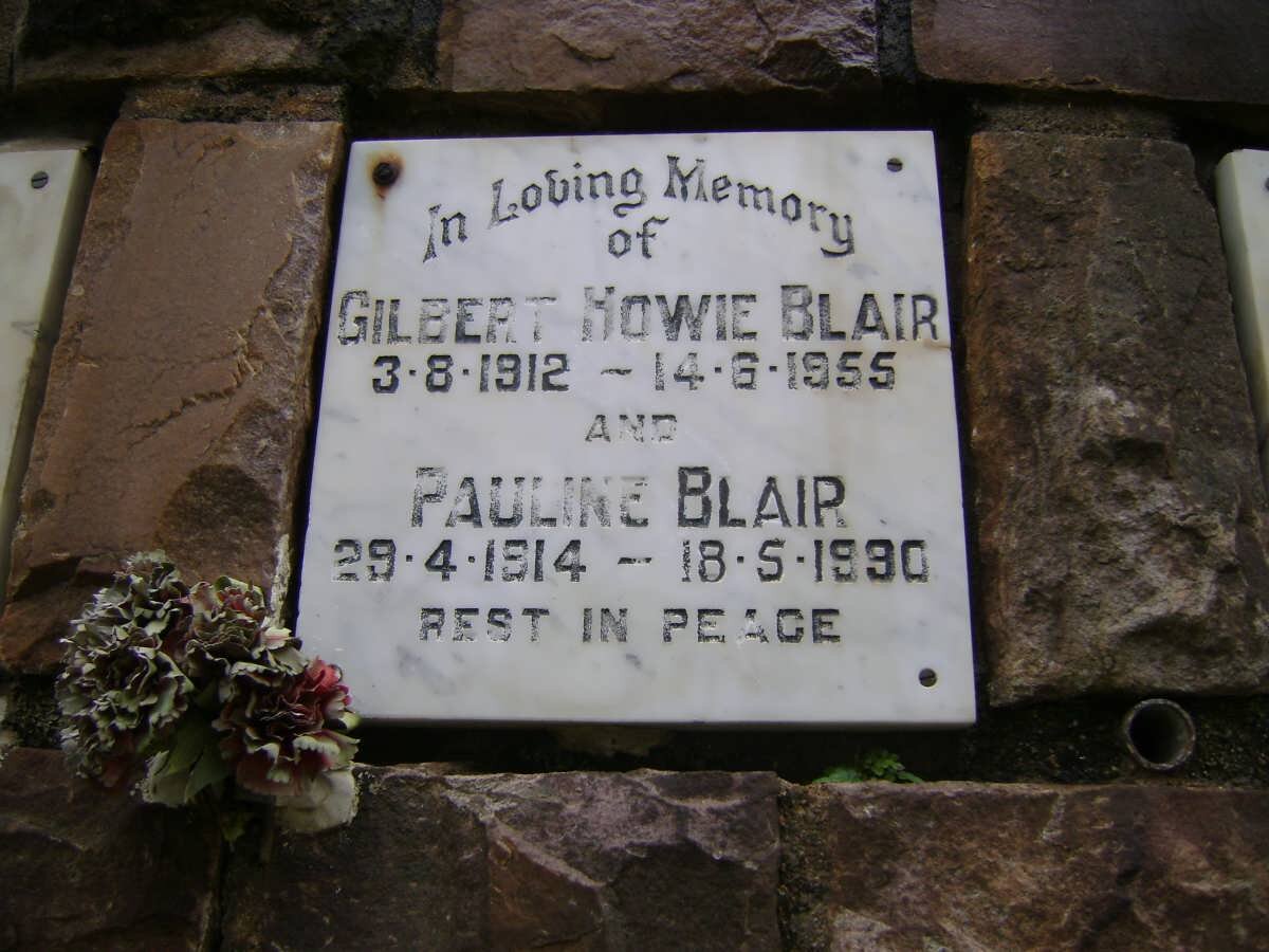 BLAIR Gilbert Howie 1912-1955 &amp; Pauline 1914-1990