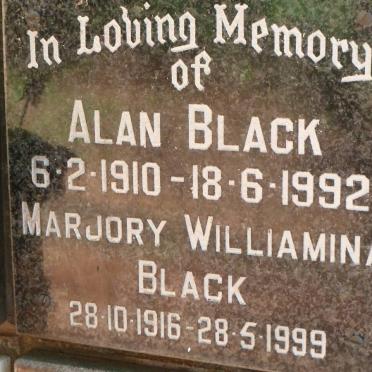 BLACK Alan 1910-1992 &amp; Marjory Williamina 1916-1999