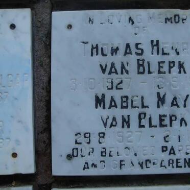 BLERK Thomas Henry, van 1927-1987 &amp; Mabel May 1927-1991