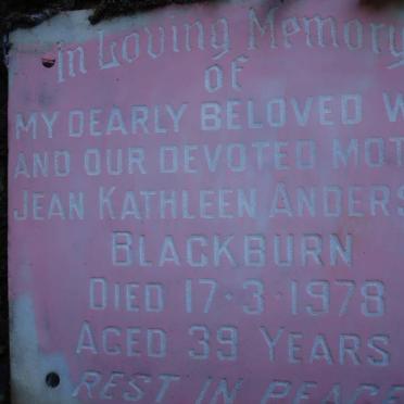 BLACKBURN Jean Kathleen Anderson -1978