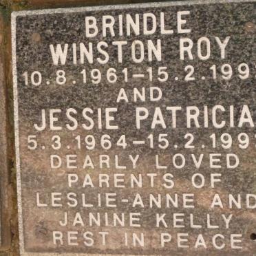 BRINDLE Winston Roy 1961-1992 &amp; Jessie Patricia 1964-1992