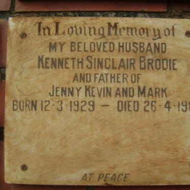 BRODIE Kenneth Sinclair 1929-1985