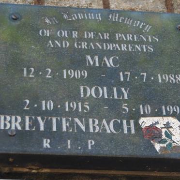 BREYTENBACH Mac 1909-1988 &amp; Dolly 1915-1995