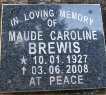 BREWIS Maude Caroline 1927-2008