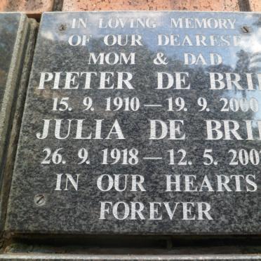 BRIE Pieter, de 1910-2000 &amp; Julia 1918-2002
