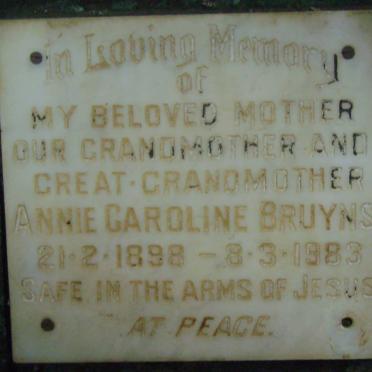 BRUYNS Annie Caroline 1898-1983