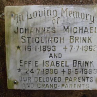 BRINK Johannes Michael Stiglingh 1893-1962 &amp; Effie Isabel 1896-1983