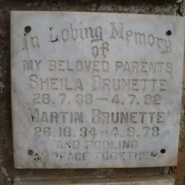 BRUNETTE Martin 1934-1978 &amp; Sheila 1938-1992