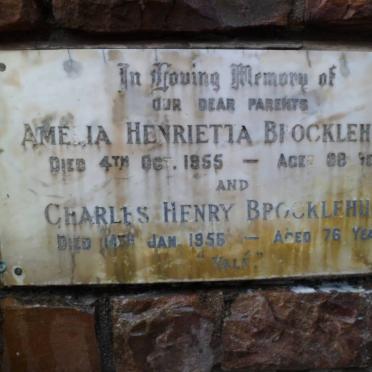 BROCKLEHURST Charles Henry -1956 &amp; Amelia Henrietta -1955