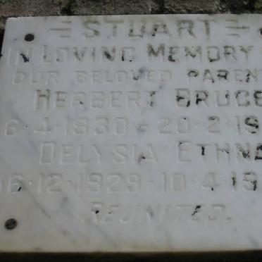 BRUCE Herbert 1930-1978 &amp; Delysia Ethna 1929-1982