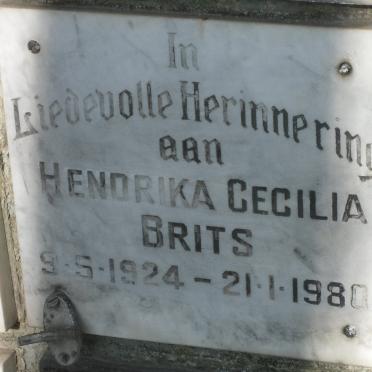 BRITS Hendrika Cecilia 1924-1980