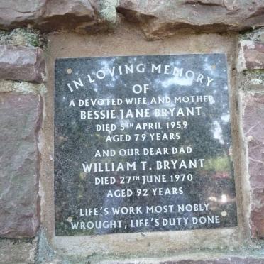 BRYANT William T. 1970 &amp; Bessie Jane -1959 