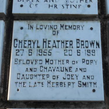 BROWN Cheryl Heather 1955-1991